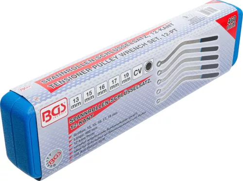 BGS bordás szíjfeszítőkulcs készlet tizenkétszögletű, Spezialform 13 - 19 mm 5 darabos