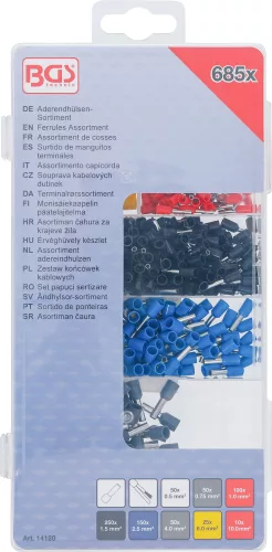 BGS érvéghüvely készlet szigetelt 685 darabos