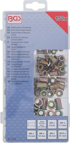 BGS szegecsanya készlet horganyzott acél 150 darabos