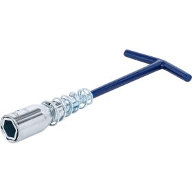 BGS gyújtógyertya-kulcs T-fogantyúval csuklósrugóval hatszögletű 16 mm / 21 mm