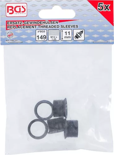 BGS menetes hüvelyek 11 mm M14 x 1,25 mm 5 darabos