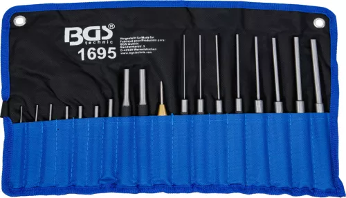 BGS sasszegkiütő készlet 100 - 150 - 200 mm 1,5 - 9,5 mm pontozóval együtt 18 darabos