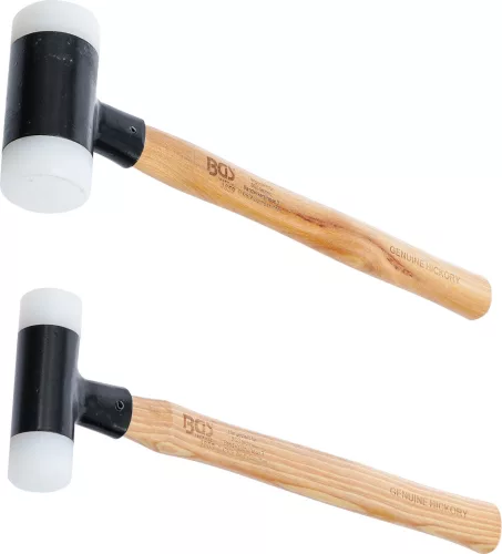 BGS műanyag kalapács készlet Hickory nyéllel visszaütésmentes Ø 30 / 45 mm 300 / 550 g 2 darabos