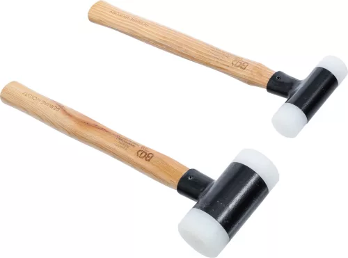 BGS műanyag kalapács készlet Hickory nyéllel visszaütésmentes Ø 30 / 45 mm 300 / 550 g 2 darabos