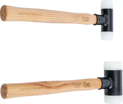 BGS műanyag kalapács készlet Hickory nyéllel visszaütésmentes Ø 30 / 45 mm 300 / 550 g 2 darabos