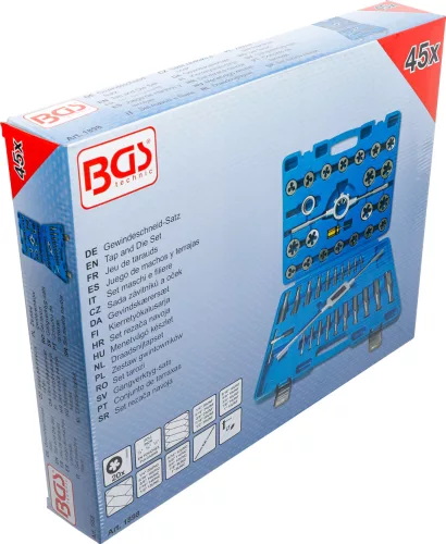BGS menetvágó készlet collos 1/4" - 1" 45 darabos