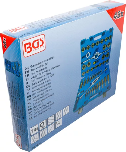 BGS menetvágó készlet Cinkbevonatú M6 - M24 45 darabos