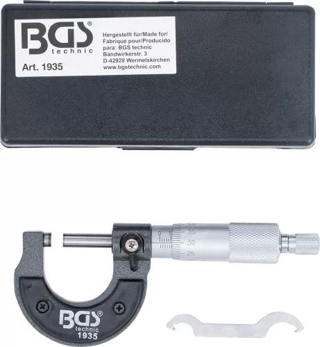 BGS kengyeles mérőcsavar Pontosság: 0,01 mm 0 - 25 mm