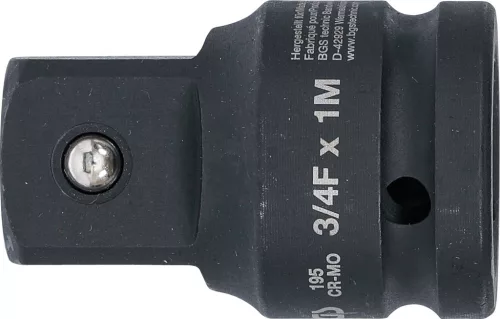 BGS levegős dugókulcs adapter 20 mm (3/4") - 25 mm (1")