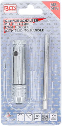 BGS szerszámtartó csúszó fogantyúval menetfúróhoz M3 - M10 80 mm