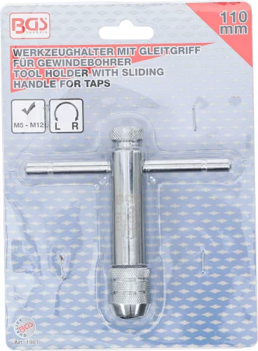 BGS szerszámtartó csúszó fogantyúval menetfúróhoz M5 - M12 110 mm