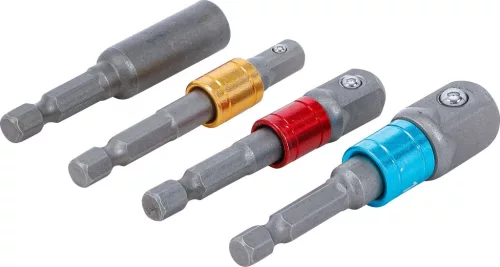 BGS adapterkészlet fúrógépekhez: 6,3(1/4"),10(3/8"),12,5(1/2"); belső 6,3(1/4") 4 db