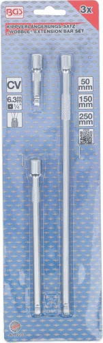 BGS billenős hosszabbító készlet 6,3 mm (1/4") 50 / 150 / 250 mm 3 darabos