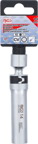 BGS gyújtógyertya csuklós toldat, tizenkétszögletű, tartórugóval 10 mm (3/8") 14 mm