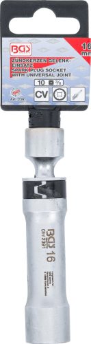 BGS gyújtógyertya csuklós toldat, tizenkétszögletű, tartórugóval 10 mm (3/8") 16 mm