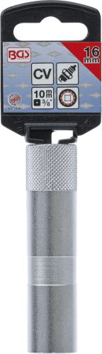 BGS gyújtógyertya kulcs tartógumival, tizenkétszögletű, hosszú 10 mm (3/8") 16 mm