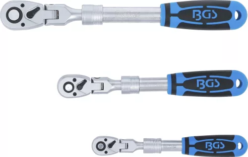 BGS racsnis kulcskészlet kihúzható, hajlítható 6,3mm (1/4") - 10mm (3/8") - 12,5mm (1/2") 3 db