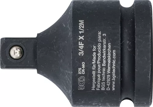 BGS levegős dugókulcs adapter 20 mm (3/4") - 12,5 mm (1/2")