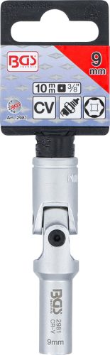 BGS izzítógyertya-hajtókar hatszögletű betét 10 mm (3/8") 9 mm
