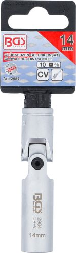 BGS izzítógyertya-hajtókar hatszögletű betét 10 mm (3/8") 14 mm