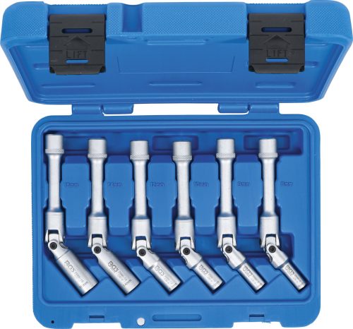 BGS univerzális hajtókaros gyertyakulcskészlet, hatszögletű 10mm (3/8") 8 - 16mm 6 darabos