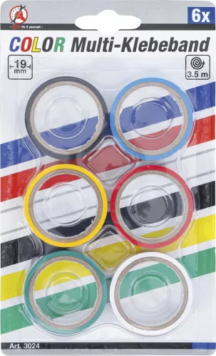 BGS szigetelőszalag színes 19 x 3,5 m 6 darabos