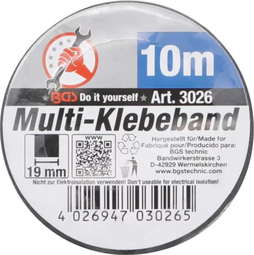 BGS multi ragasztószalag fekete 19 mm x 10 m