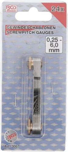 BGS menetsablon 24 lap metrikus 0,25 - 6,00 mm