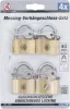 BGS sárgaréz lakatkészlet Egyforma kulcs 40 mm 4 darabos