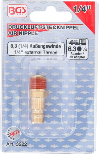 BGS gyorscsatlakozó 6,3 mm (1/4") Külső menet