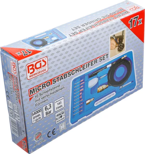 BGS levegős mikro csiszoló készlet 17 darabos
