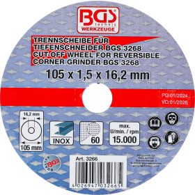 BGS vágókorong BGS mélyvágóhoz Ø 105 x 1,5 x 16,2 mm