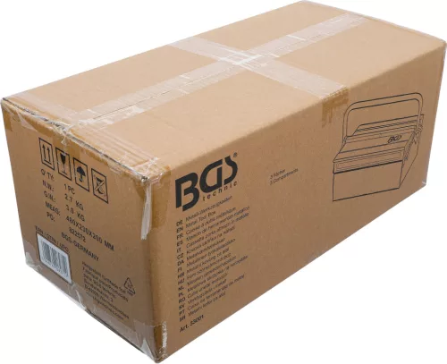 BGS fém szerszámosdoboz üres 420 x 200 x 150 mm 3 rekeszes