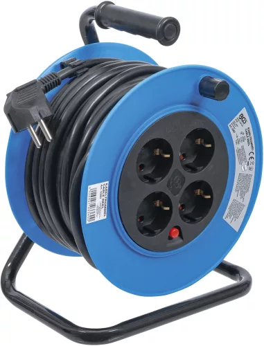 BGS kábeldob 15 m 3 x 1,5 mm² 4 csatlakozóaljzat IP 20 3000 W