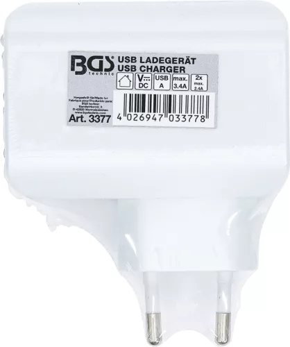 BGS univerzális USB-töltőkészülék 3 USB-port max 3,4 A összesen max. 2,4 A / USB 110 - 240 V