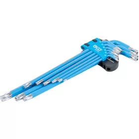 BGS derékszögű kulcs készlet T-profil (Torx) / T-profil (Torx) T10 furattal - T50 9 darabos