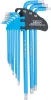 BGS derékszögű kulcs készlet T-profil (Torx) / T-profil (Torx) T10 furattal - T50 9 darabos