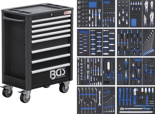 BGS profi Exclusive műhelykocsi 8 fiók 259 szerszámmal