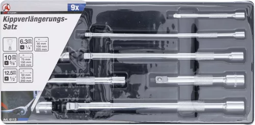 BGS billenős hosszabbító készlet 6,3 mm (1/4") / 10 mm / (3/8") / 12,5 mm (1/2") 9 darabos