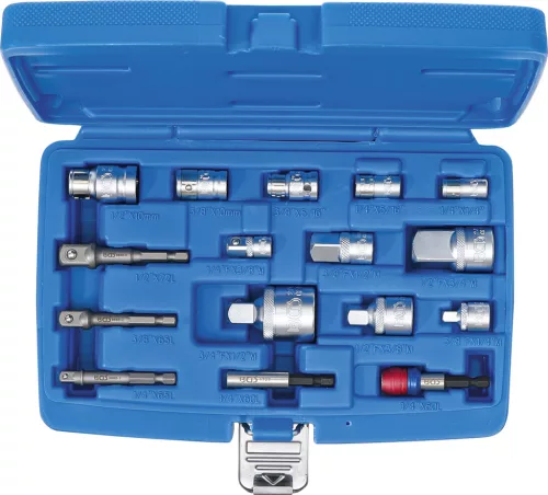 BGS behajtófej-adapter / dugókulcs-adapter készlet 16 darabos