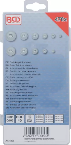 BGS acélszög-készlet 470 darabos