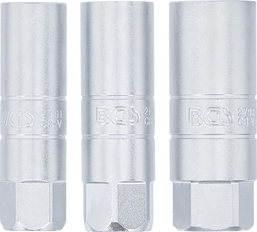 BGS gyújtógyertya-kulcs készlet, tizenkétszögletű 10 mm (3/8") 14 - 16 - 18 mm 3 darabos