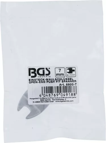 BGS villásfej nyomatékkulcshoz 7 mm Befogó 9 x 12 mm