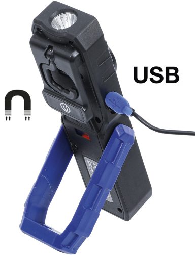 BGS COB LED munkalámpa mágnessel és kampóval összecsukható