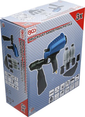 BGS pneumatikus homokfúvó pisztoly tartozékokkal 3 darabos