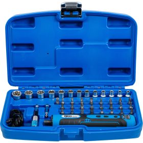 BGS akkus csavarhúzó behajtófej- és dugókulcskészlettel 41 darabos