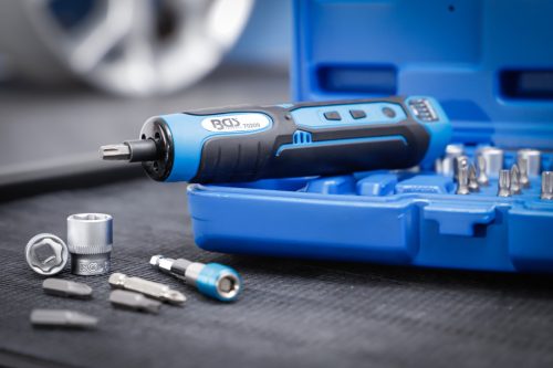 BGS akkus csavarhúzó behajtófej- és dugókulcskészlettel 41 darabos