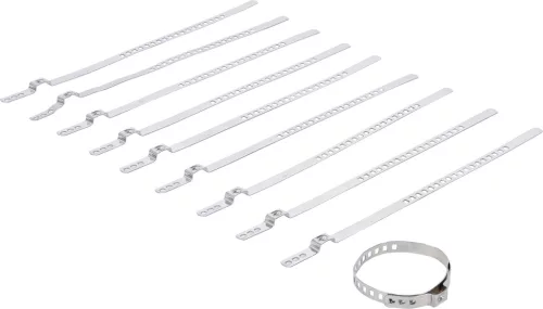 BGS gumiharang-bilincs készlet nemesacél rozsdamentes 7 mm 20 - 50 mm 10 darabos