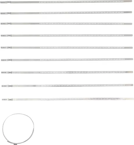 BGS gumiharang-bilincs készlet nemesacél rozsdamentes 7 mm 50 - 120 mm 10 darabos