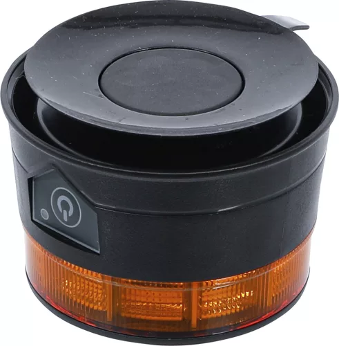 BGS akkus forgó jelzőfény| sárga mágnessel 12 V / 24 V Ø 130 mm